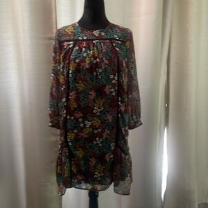 Loft Petite Bohemian Floral dress, size XSP, EUC.